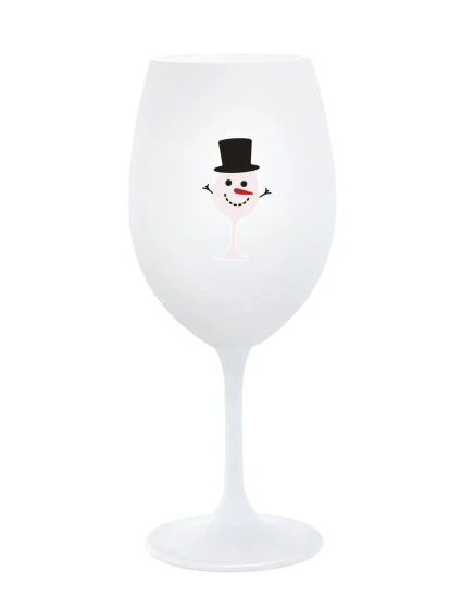 SNĚHULÁČEK - bílá sklenice na víno 350 ml