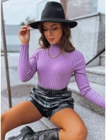 Dámsky sveter s rolákom OASIS fialový FashionStreet MY2242