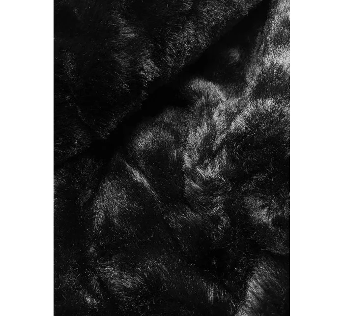 Lesklá zimná bunda v bordovej farbe bordová s mechovou kožušinovou podšívkou (w673)