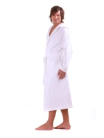 Unisex saunový župan s kapucňou 3150 biely - Vestis