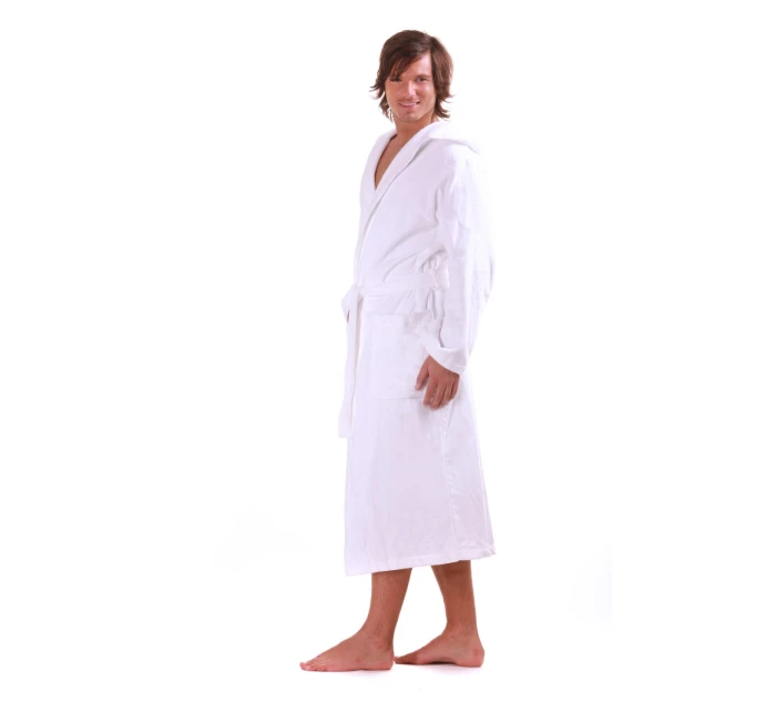 Unisex saunový župan s kapucňou 3150 biely - Vestis