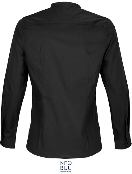 Women Popelínová halenka s dlouhým rukávem deep black model 22499788 - NEOBLU Women Popelínová halenka s dlouhým rukávem deep black model 22499788 - NEOBLU