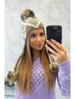 Dámska klapka na uši Eunika K322 cappuccino+ecru