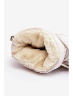 Damskie Śniegowce Na Platformie Z Wiązaniem Beżowe Fleure Damskie Śniegowce Na Platformie Z Wiązaniem Beżowe Fleure