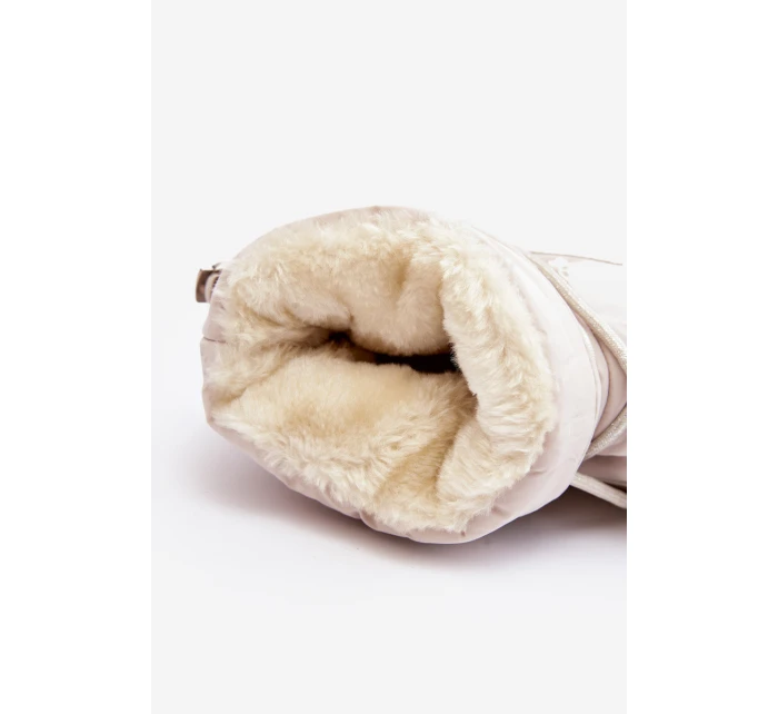 Damskie Śniegowce Na Platformie Z Wiązaniem Beżowe Fleure Damskie Śniegowce Na Platformie Z Wiązaniem Beżowe Fleure