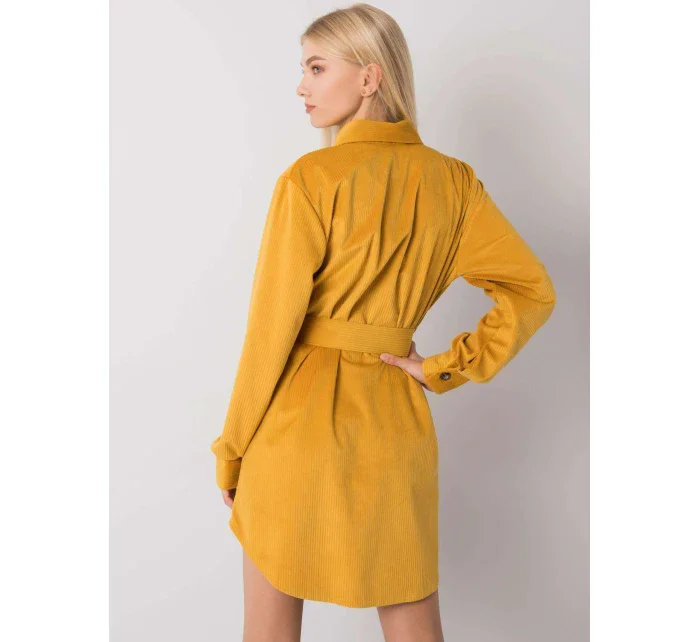 Šaty DHJ SK 10333.12P tmavo žltá Šaty DHJ SK 10333.12P tmavo žltá