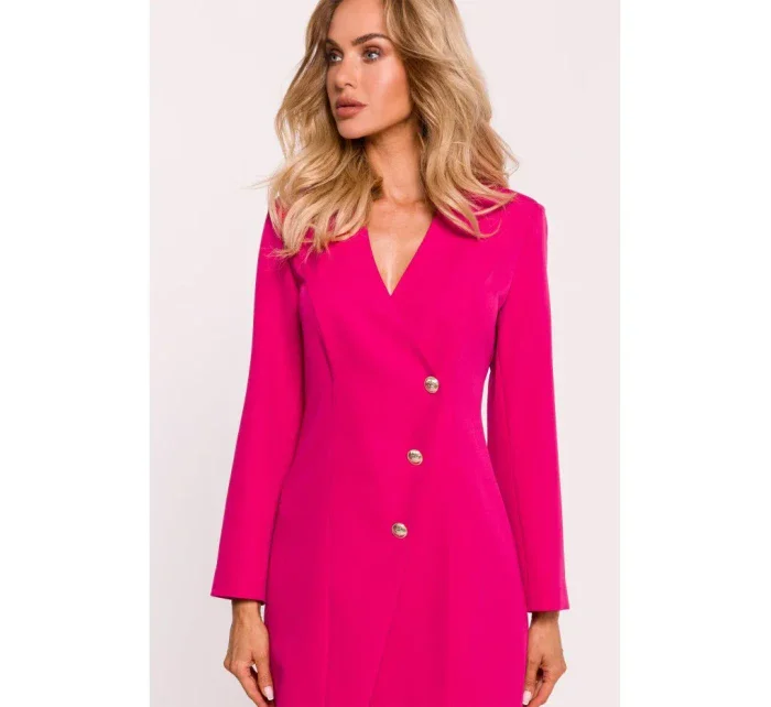M793 Bunda so zlatým gombíkom - fuchsiová