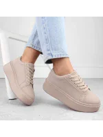 Dámska športová obuv na platforme W SP024 SK450A Beige - Sergio Leone Dámska športová obuv na platforme W SP024 SK450A Beige - Sergio Leone