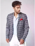 Pánské modré kostkované sako Dstreet model 21963455 - FashionStreet Pánské modré kostkované sako Dstreet model 21963455 - FashionStreet