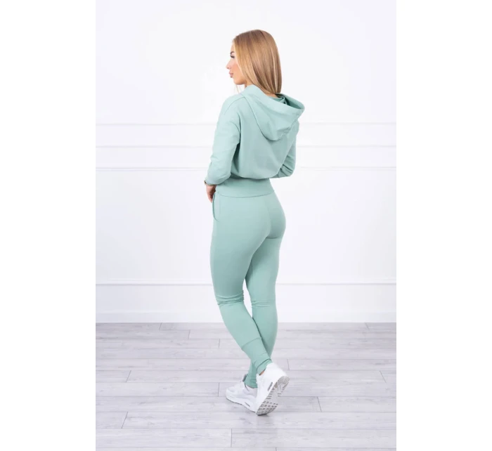 Komplet z szerokimi ściągaczami ciemny miętowy Komplet z szerokimi ściągaczami ciemny miętowy