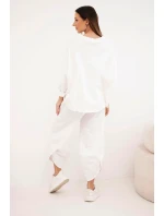 Bavlněný komplet mikina + kalhoty ecru