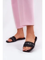 Płaskie Klapki Damskie Z Paskiem I Sprzączką Czarne Zilina Płaskie Klapki Damskie Z Paskiem I Sprzączką Czarne Zilina