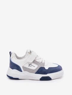 Lekkie Sneakersy Dziecięce Big Star RR374053 Biało-Niebieskie