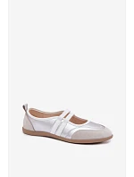 Sportové baleríny s elastickými pásky stříbrné Donatella Sportové baleríny s elastickými pásky stříbrné Donatella