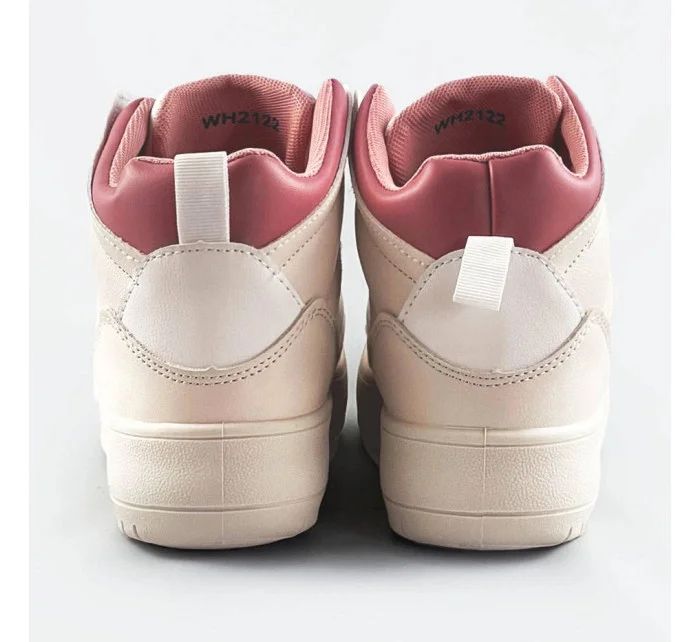 Béžovo-ružové členkové dámske tenisky sneakers (WH2122)
