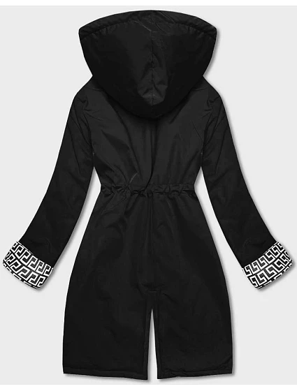 Černá dámská bunda parka s kapucí model 18059026 - S'WEST Černá dámská bunda parka s kapucí model 18059026 - S'WEST