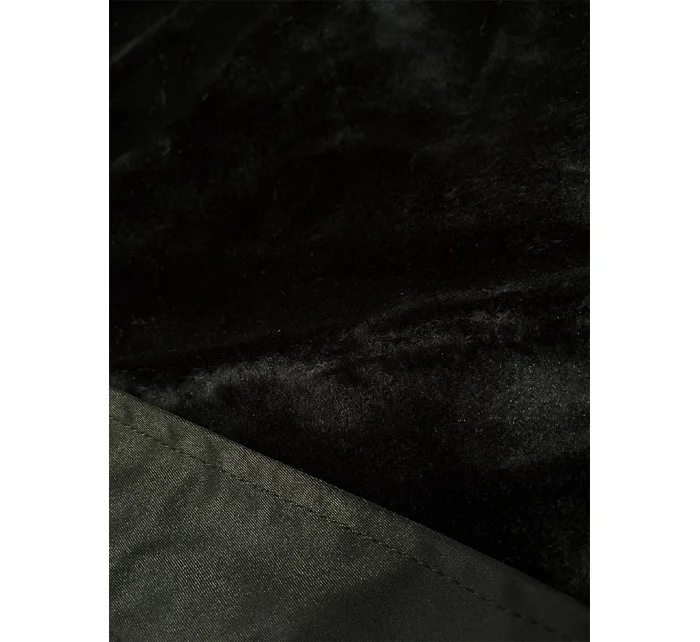 Dámska zimná bunda parka v army farbe s kožušinou S'West (R558-11) Dámska zimná bunda parka v army farbe s kožušinou S'West (R558-11)