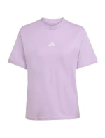 Dámske bavlnené tričko adidas Essentials 3-Stripes svetlo fialové JX7619
