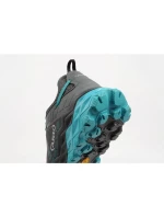 Aku dámska treková športová obuv Flyrock Gore-tex odolná sivá modrá dámska