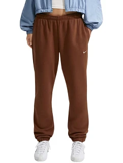 Dámské kalhoty Nike Studio Fleece světle hnědé IM8076 259