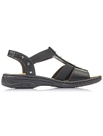 Čierne kožené sandále Rieker W 64580 dámske