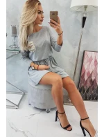 Šaty s flitrovým vreckom šedé Šaty s flitrovým vreckom šedé