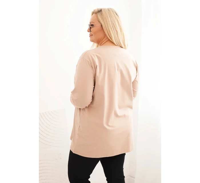 Dámská blůza Plus Size s V výstřihem a dlouhým rukávem fango