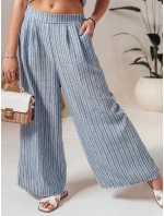 dámské pruhované kalhoty s širokými nohavicemi modré Dstreet model 21988974 - FashionStreet