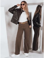 Dámske široké hnedé džínsy FashionStreet UY2845