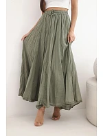 Dámska maxi bavlnená sukňa s elastickým pásom camel Dámska maxi bavlnená sukňa s elastickým pásom camel