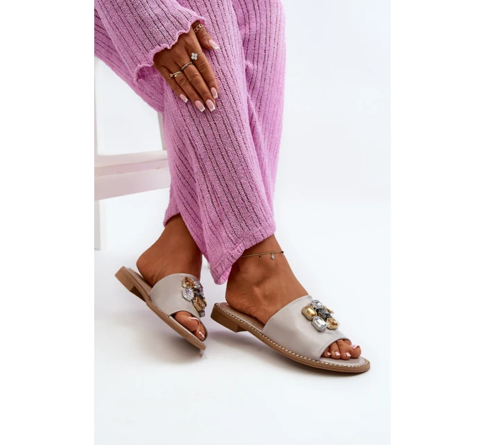 Dámské Sandály S Ozdobami model 21665122 Béžové - S.Barski