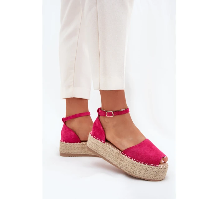 Dámské espadrilky na platformě s pletením fuchsie model 21704459 - Boto