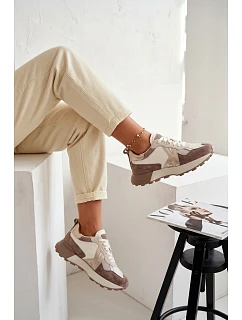 Dámské semišové tenisky Kobbo 66954 béžové