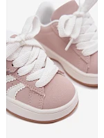Detské športové tenisky so suchým zipsom z imitácie kože Dirty pink Zoya