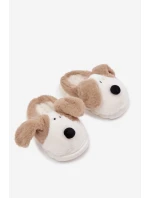 Detské chlpaté papuče - béžové so psíkmi Farnise Detské chlpaté papuče - béžové so psíkmi Farnise
