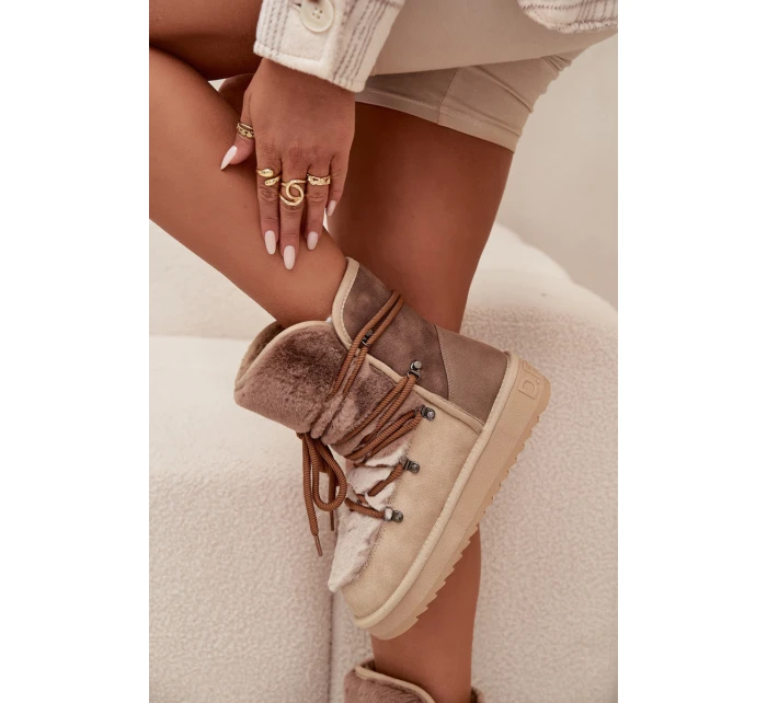 Dámské sněhové boty s kožíškem Béžová model 21803133 - D.Franklin