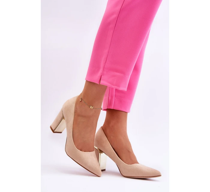 Klasické semiš lodičky Na model 21623329 Podpatku Béžove Elizabeth - Boto Klasické semiš lodičky Na model 21623329 Podpatku Béžove Elizabeth - Boto