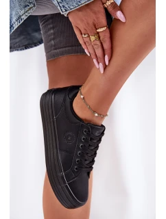 Kožené Tenisky Dámské Na Platformě Big Star Černé model 21693041 - Big Star Shoes