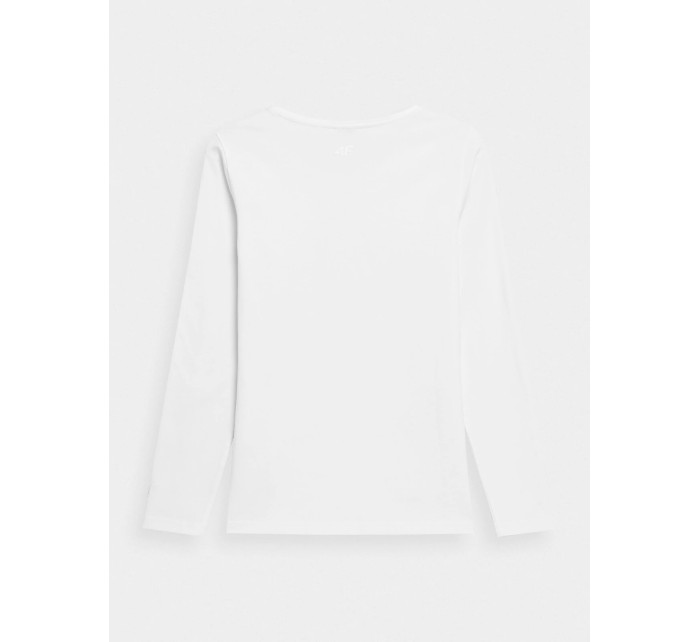 Dámske tričko s dlhým rukávom 4FSS23TLONF085-10S biele - 4F