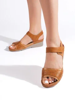 Trendy  sandály hnědé dámské platforma