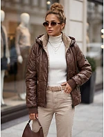 Kurtka damska przejściowa z odpinanym kapturem brązowa model 22347460 - FashionStreet Kurtka damska przejściowa z odpinanym kapturem brązowa model 22347460 - FashionStreet
