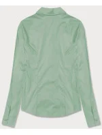 Světle zelená klasická dámská košile model 18302325 - J.STYLE Světle zelená klasická dámská košile model 18302325 - J.STYLE