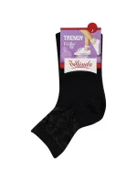 Dámske ponožky s ozdobným lemom TRENDY COTTON SOCKS - Bellinda - čierna