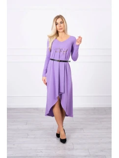 Šaty s ozdobným pásikom a nápisom purple