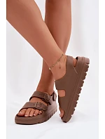 Dámské pěnové sandály na platformě Big Star TT274A035 hnědé