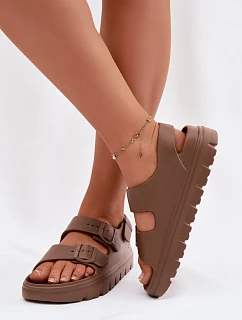 Dámské pěnové sandály na platformě Big Star model 22100699 hnědé - Big Star Shoes