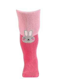 Dievčenské vzorované pančuchy 0-2 roky Ružová 62-74