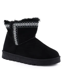 Dámske semišové snehové topánky čierne Potocki 06303