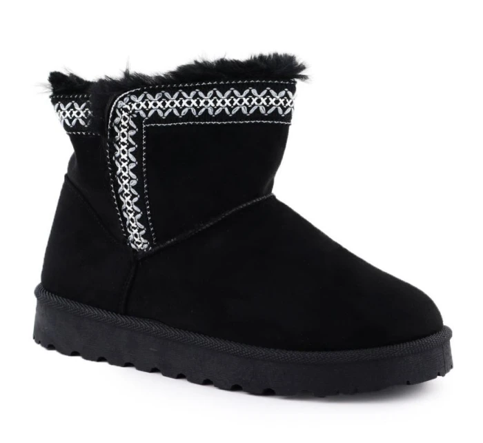 Dámske semišové snehové topánky čierne Potocki 06303