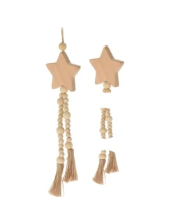 DEKORATÍVNY PRÍVESOK BOHO EKO PRÍRODA DREVENÁ HVIEZDA